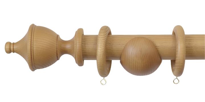 Laura Ashley 35mm Haywood Honey Wooden Curtain Pole Urn Finial