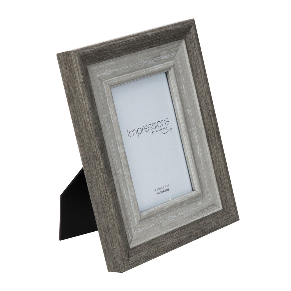 Impressions Grey Wash Wood Effect Photo Frame 4" x 6"